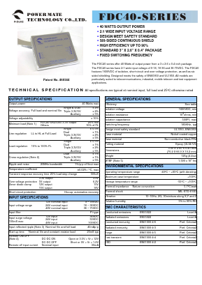 FDC40-48D05 Datasheet PDF Power Mate Technology
