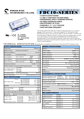 FDC10-48D15W Datasheet PDF Power Mate Technology