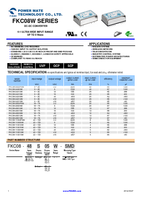 FKC08-24D05W Datasheet PDF Power Mate Technology
