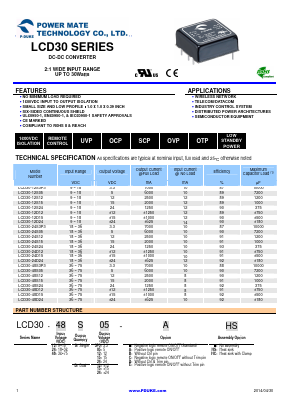LCD30-48S12 Datasheet PDF Power Mate Technology