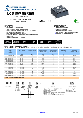 LCD10W Datasheet PDF Power Mate Technology
