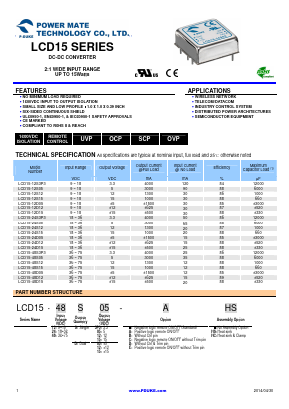 LCD15-48S05 Datasheet PDF Power Mate Technology