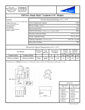 PDT56A-CADW04 Datasheet PDF P-tec Corporation