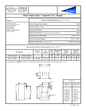 PD16-CADR21 Datasheet PDF P-tec Corporation