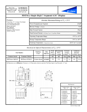 PDT56A-CADG19 Datasheet PDF P-tec Corporation