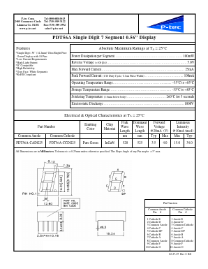 PDT56A-CADG25 Datasheet PDF P-tec Corporation
