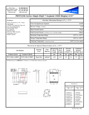PDT51SM-CCDR09 Datasheet PDF P-tec Corporation