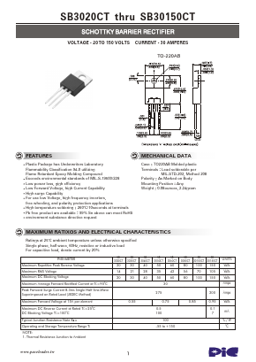 SB3080CT Datasheet PDF PACELEADER INDUSTRIAL