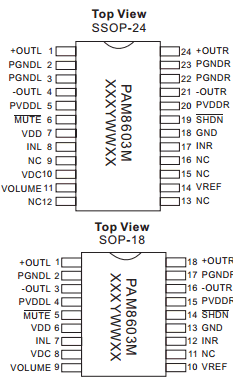 PAM8603M Datasheet PDF Power Analog Micoelectronics
