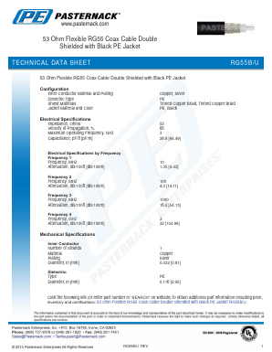 RG55B-U Datasheet PDF Pasternack Enterprises, Inc.