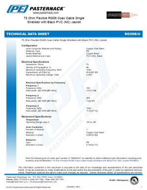 RG59B-U Datasheet PDF Pasternack Enterprises, Inc.