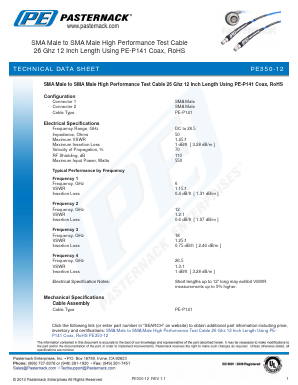PE350-12 Datasheet PDF Pasternack Enterprises, Inc.