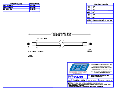 PE3534-60 Datasheet PDF Pasternack Enterprises, Inc.