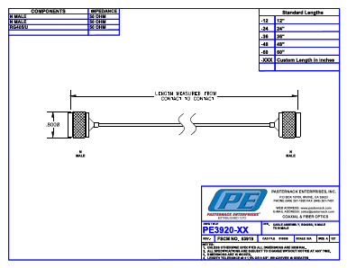 PE3920-XX Datasheet PDF Pasternack Enterprises, Inc.