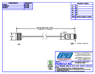 PE3921LF-12 Datasheet PDF Pasternack Enterprises, Inc.