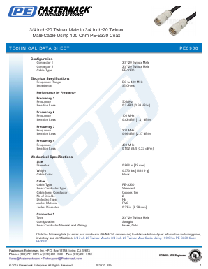 PE3930 Datasheet PDF Pasternack Enterprises, Inc.