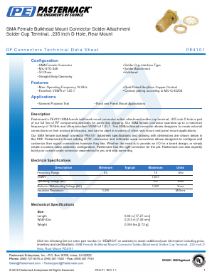 PE4101 Datasheet PDF Pasternack Enterprises, Inc.