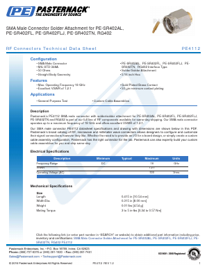 PE4112 Datasheet PDF Pasternack Enterprises, Inc.