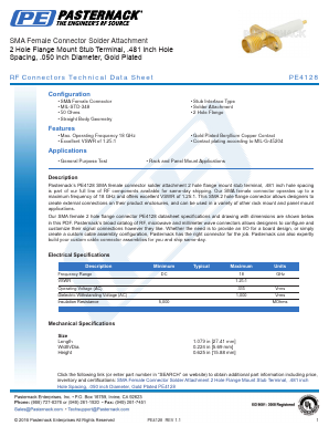PE4128 Datasheet PDF Pasternack Enterprises, Inc.