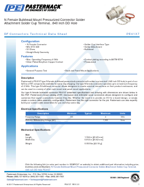 PE4137 Datasheet PDF Pasternack Enterprises, Inc.