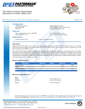 PE4154 Datasheet PDF Pasternack Enterprises, Inc.