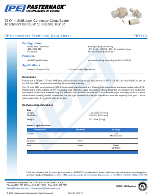 PE4163 Datasheet PDF Pasternack Enterprises, Inc.