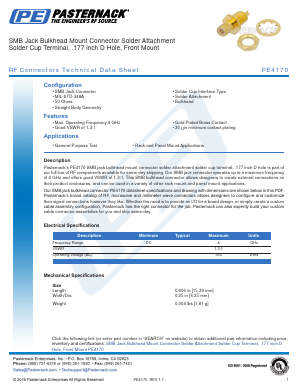 PE4170 Datasheet PDF Pasternack Enterprises, Inc.