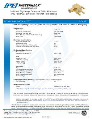 PE4177 Datasheet PDF Pasternack Enterprises, Inc.