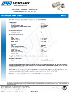 PE4214 Datasheet PDF Pasternack Enterprises, Inc.