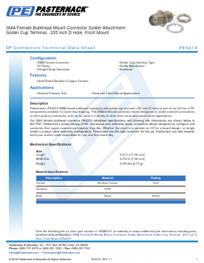 PE4219 Datasheet PDF Pasternack Enterprises, Inc.