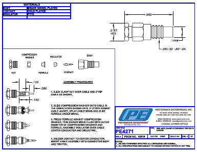 PE4271 Datasheet PDF Pasternack Enterprises, Inc.