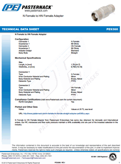 PE9360 Datasheet PDF Pasternack Enterprises, Inc.