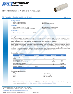 PE9362 Datasheet PDF Pasternack Enterprises, Inc.