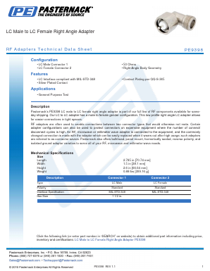PE9398 Datasheet PDF Pasternack Enterprises, Inc.