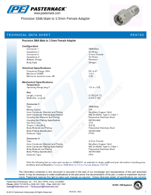 PE9723 Datasheet PDF Pasternack Enterprises, Inc.