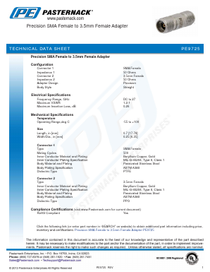 PE9725 Datasheet PDF Pasternack Enterprises, Inc.