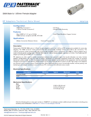 PE9728 Datasheet PDF Pasternack Enterprises, Inc.