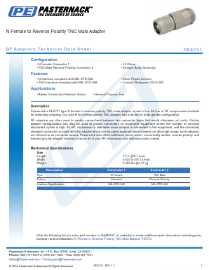 PE9731 Datasheet PDF Pasternack Enterprises, Inc.