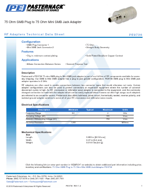 PE9736 Datasheet PDF Pasternack Enterprises, Inc.