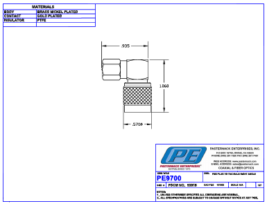 PE9700 Datasheet PDF Pasternack Enterprises, Inc.