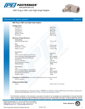 PE9303 Datasheet PDF Pasternack Enterprises, Inc.