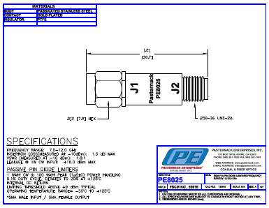 PE8025 Datasheet PDF Pasternack Enterprises, Inc.