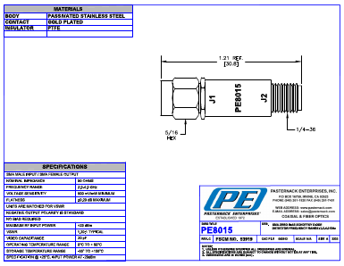 PE8015 Datasheet PDF Pasternack Enterprises, Inc.