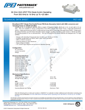 PE7165 Datasheet PDF Pasternack Enterprises, Inc.