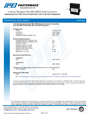 PE8700 Datasheet PDF Pasternack Enterprises, Inc.