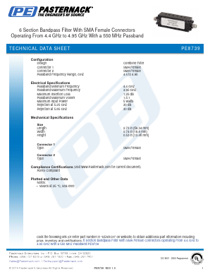 PE8739 Datasheet PDF Pasternack Enterprises, Inc.