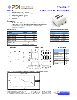 XFA-0301-1W Datasheet PDF PREMIER DEVICES, INC.