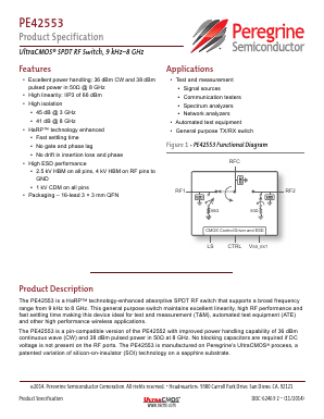 PE42553 Datasheet PDF Peregrine Semiconductor Corp.