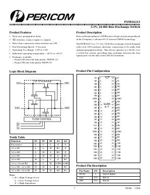 PI3B16213A Datasheet PDF Pericom Semiconductor Corporation