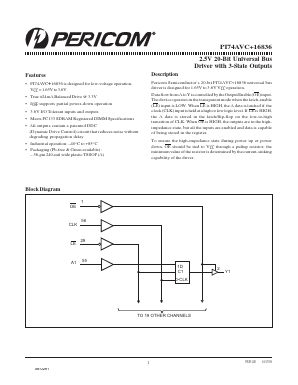 PI74AVC+16836 Datasheet PDF Pericom Semiconductor Corporation
